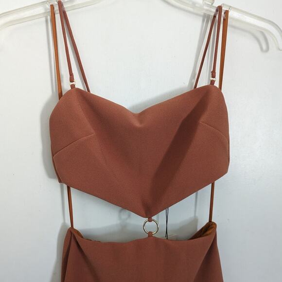 Bec & Bridge Alba Cut-Out Midi Dress in Terracotta, Size 4 - Picture 5 of 9